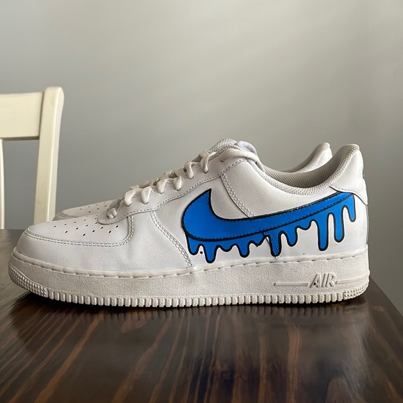 Custom Shoe Art Custom Nike Air Force Shoes Rainbow Drip Paint Colorful Sneakers AF1 